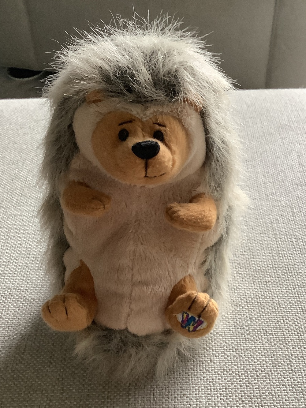 GANZ Plush Hedgehog Stuffed Animal - Tan and Gray